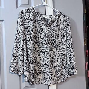 Fun 2 Fun Monochrome Abstract Blouse